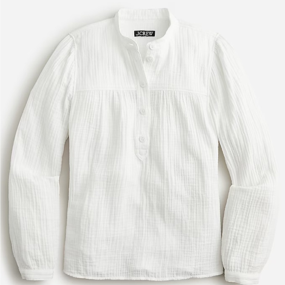 J Crew Fresco white top in soft gauze XL